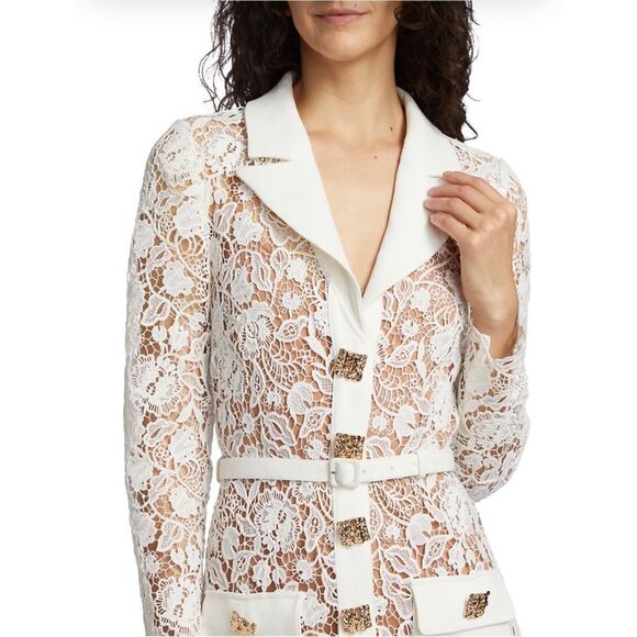 Self-Portrait Magnolia Lace Button-Front Minidress size 4 - Picture 5 of 15